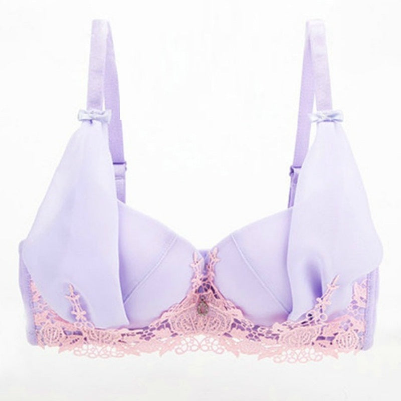 Women's Soft Mesh Lace Design Bra Set