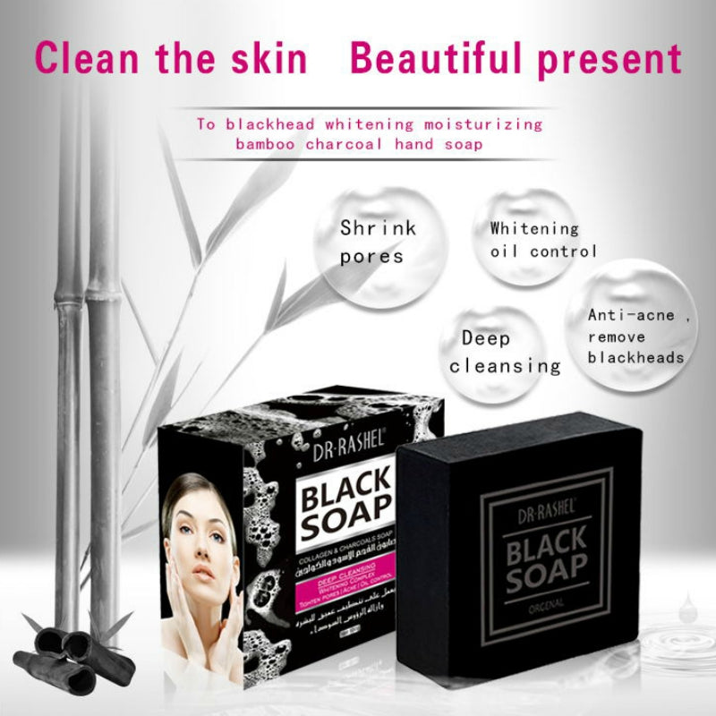 DR RASHEL Collagen & Charcoal Black Soap