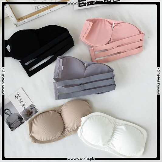 Seamless Cotton Strapless Bra with Removable Pads