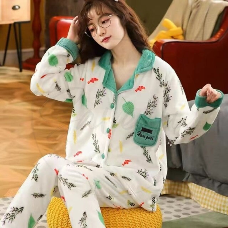 Cute Printed Design Comfy Fleece Suit for Girls