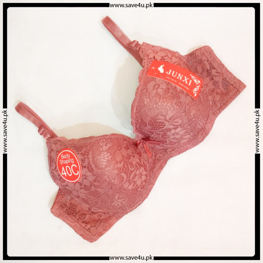 Thin Padded Floral Lace Design Wired Push-up Bra