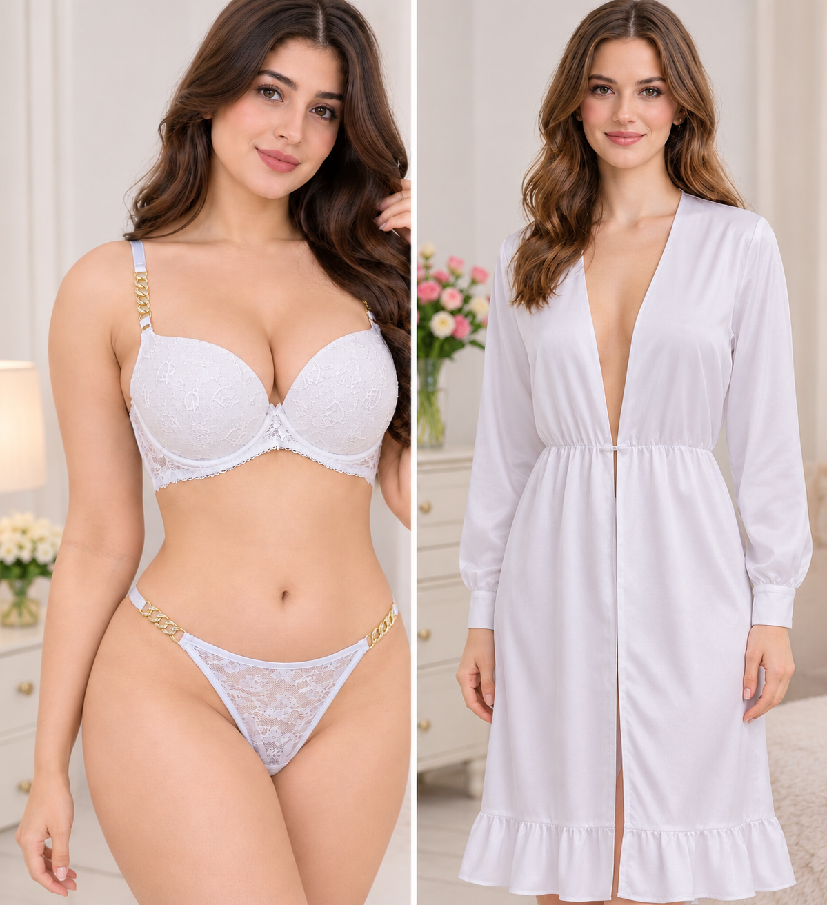 Elegant White Bridal Lingerie Set