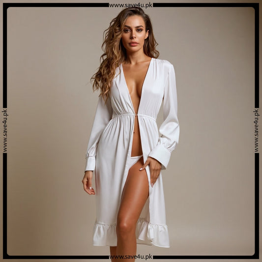Chic Stylish White Robe