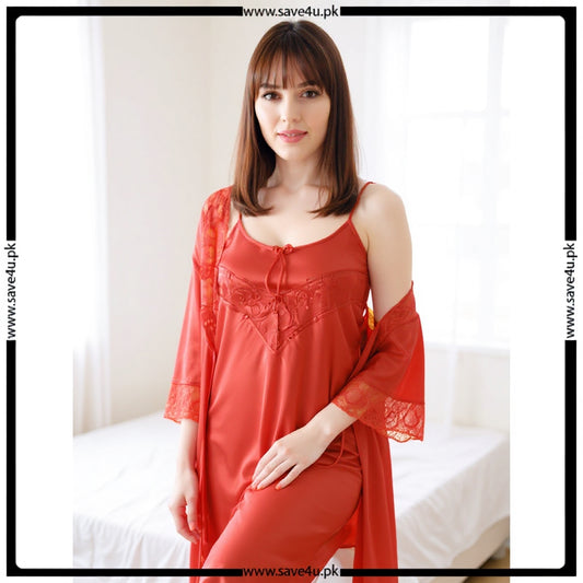 2-Pcs Satin Slip Nightwear