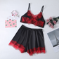 Satin Silk Lingerie With Boxer Panty
