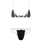 Front Knot Black & White Lingerie Set