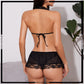 Mesh Transparent Sleeveless Deep V-Neck Lingerie