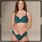 Polka Dotted Softly Padded Bra Set