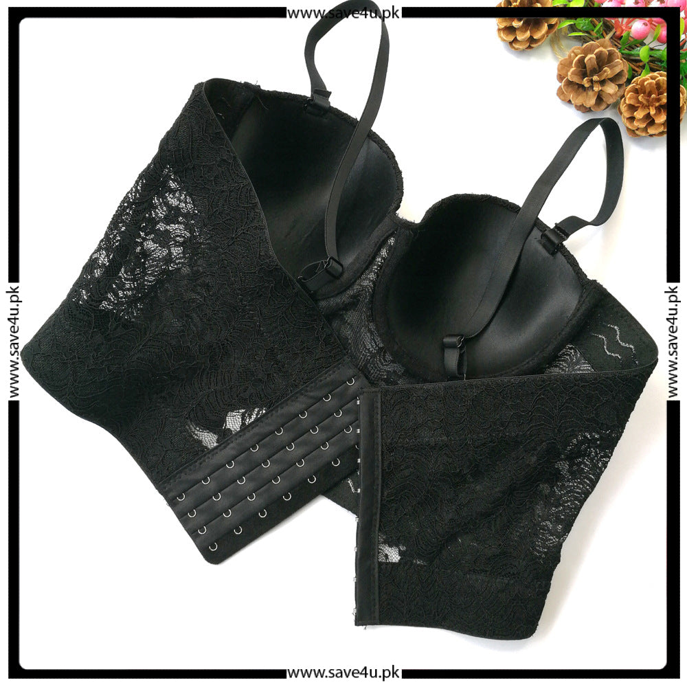 Thin Cups Wired Longlined Lace Bra