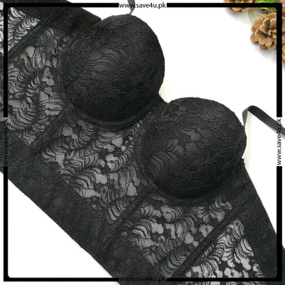 Thin Cups Wired Longlined Lace Bra