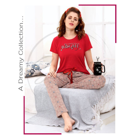 Casual Comfortable Ladies Printed Pajama Suit