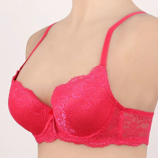Pack Of 2 Plain & Lace Padded Bras