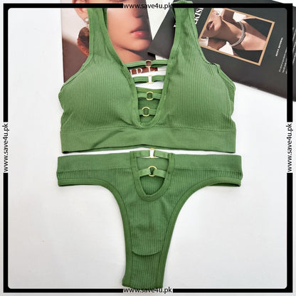 Smooth Contour Padded Bra with Coordinated Thong