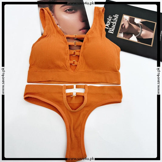 Smooth Contour Padded Bra with Coordinated Thong
