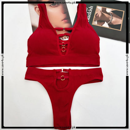 Smooth Contour Padded Bra with Coordinated Thong