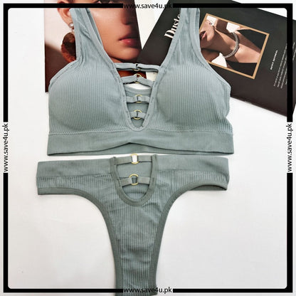 Smooth Contour Padded Bra with Coordinated Thong