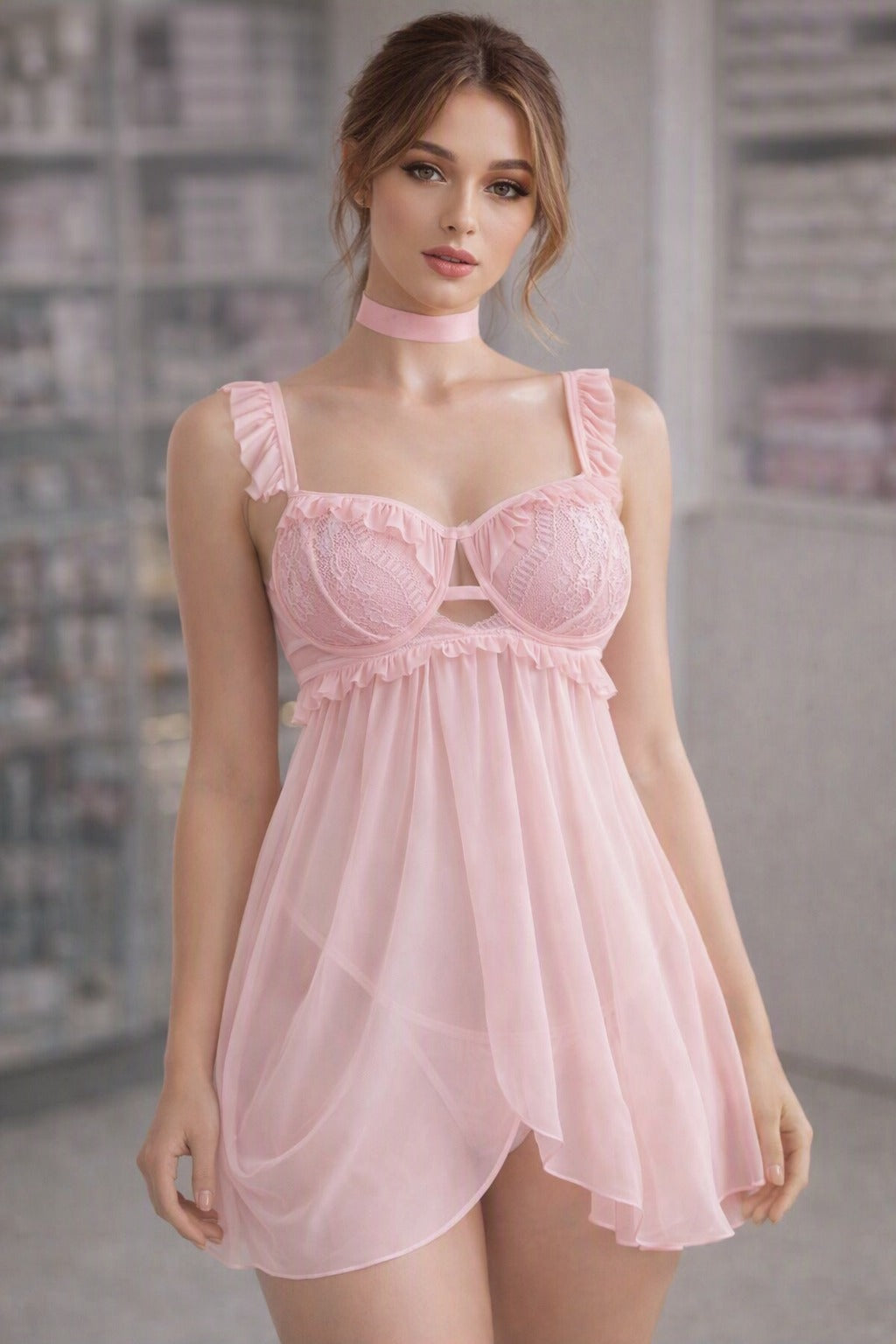 Sweet Blush Lace Nightwear