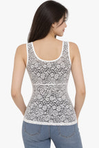 See Through Net printed Shaping Tank Top