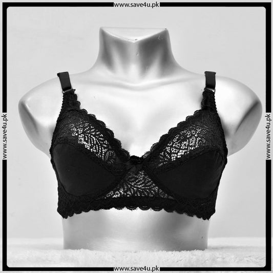 Lace Trim Non Padded Jersey Bra