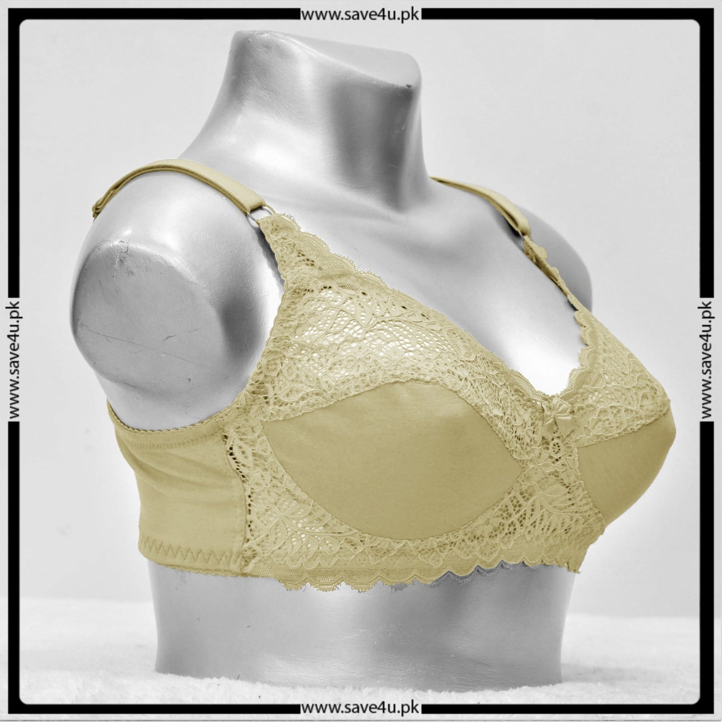 Lace Trim Non Padded Jersey Bra