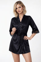 Ladies 3-Pcs Silk Robe and Bikini Set Nightwear Lingerie