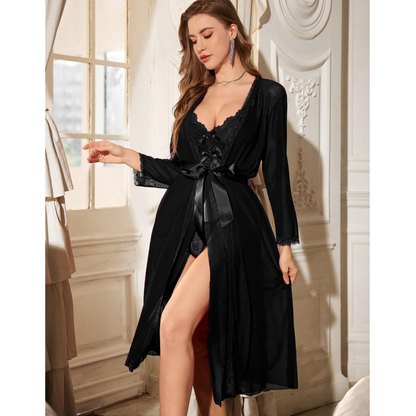 3 Piece Soft Net Long Nighty