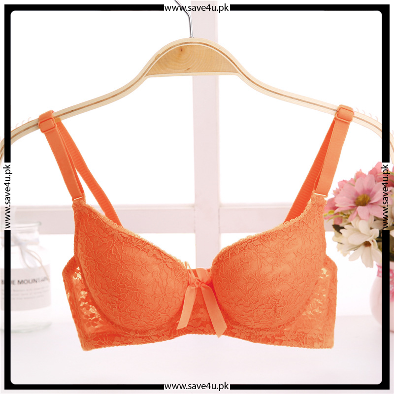 Pretty Floral Lace Push Up Wired Bra For Women