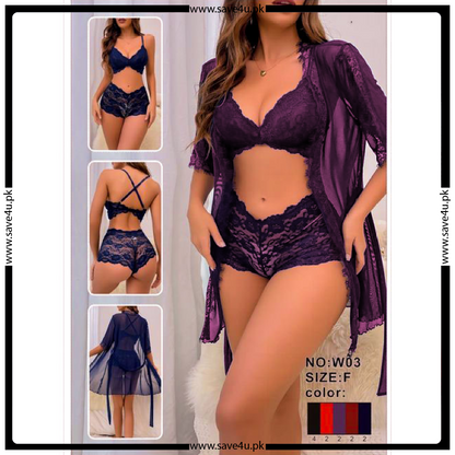 Elegant Short Nighty With Gown