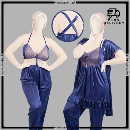 Gentle Touch Satin Silk Pajama Set