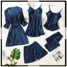 Load image into Gallery viewer, Luxury Soft Satin Silk Bridal 5 Pcs Nightwear
