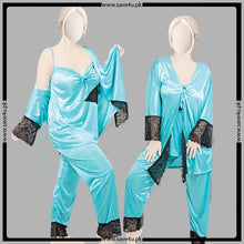 Load image into Gallery viewer, Elegant Nightie Satin SIlk Smooth Pajama Set
