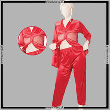 Load image into Gallery viewer, Lace and Luxury Satin Silk Pajama Duo
