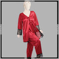 Elegant Nightie Satin SIlk Smooth Pajama Set