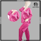 Satin Silk Lace-Trimmed Smooth Pajama Set