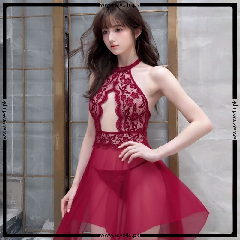 Midnight Lace Babydoll Nighty