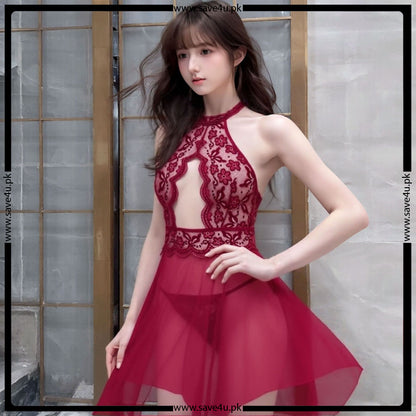 Midnight Lace Babydoll Nighty