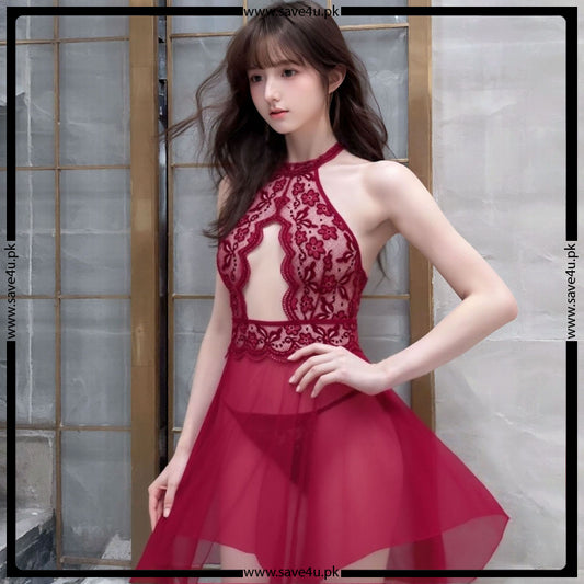 Midnight Lace Babydoll Nighty