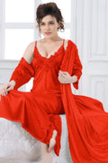 Satin Silk 2-Pcs Nightwear Lingerie