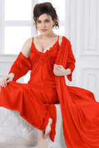 Satin Silk 2-Pcs Nightwear Lingerie