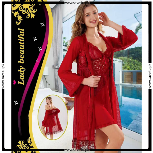 Romantic Lace Ensemble Short Nighty