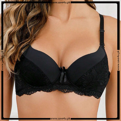 Floral Design Push Up Wired Ladies Bra