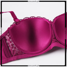 Load image into Gallery viewer, Push Up Padded Underwired Lacy Demi Cup Bra
