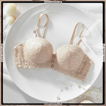 Load image into Gallery viewer, Thin Padded Floral Lace Demi Cup Bra
