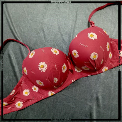 Pack Of 2 Full Printed & Lace Padded Bra