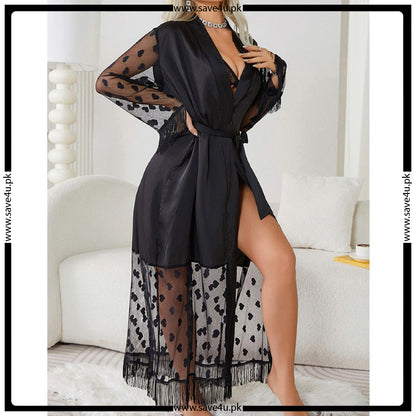 Lace Style Satin Silk Long Gown