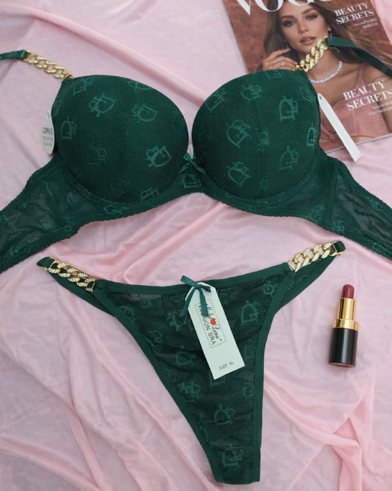 Chain luxury Bra Set