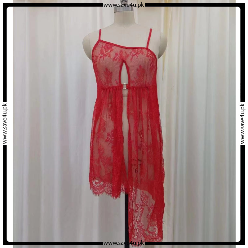 Full Net See-through Short Lingerie With Panty