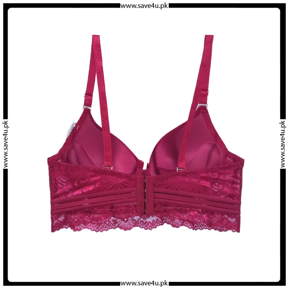 Thin Padded Cross Border Floral Lace Push Up Bra