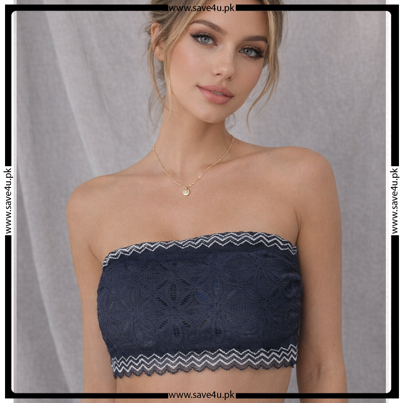 Ladies Thin Padded Wireless Floral Lace Strapless Bra