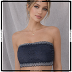 Ladies Thin Padded Wireless Floral Lace Strapless Bra